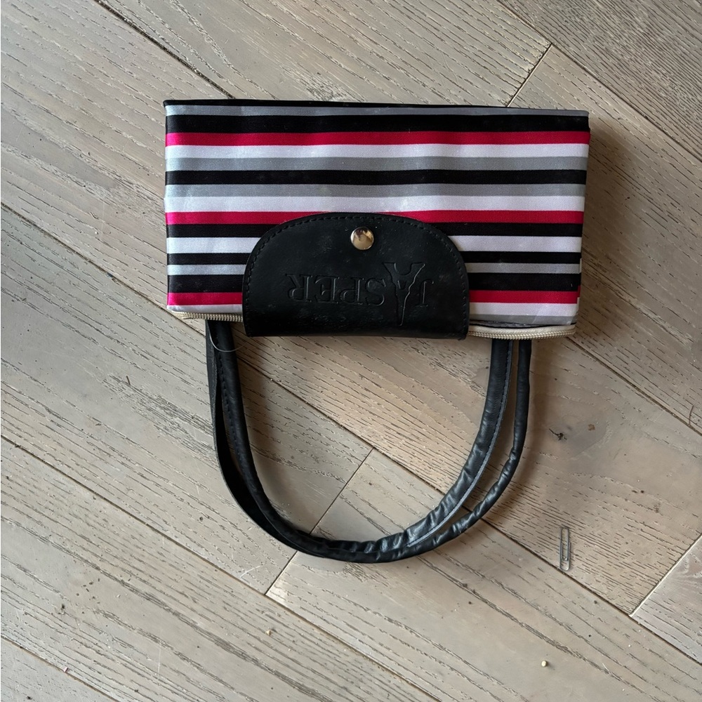 Two Bright stripe and multi dot traveller /beach bags